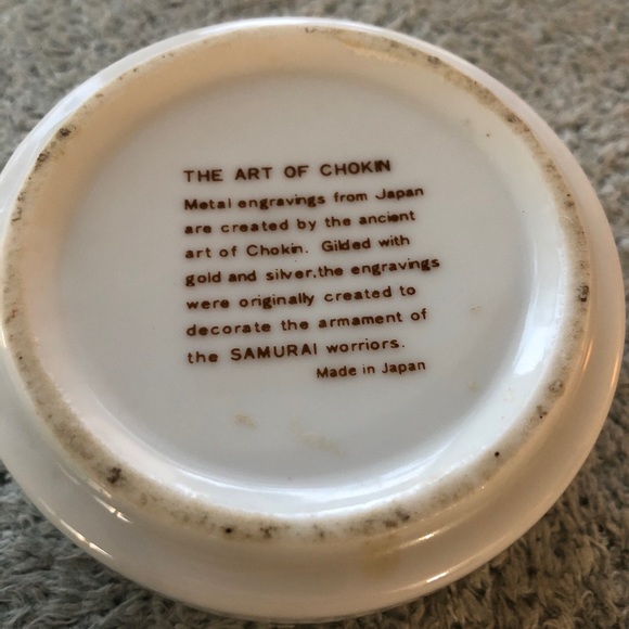 3/$15 Trinket Bowl tray round The Art of Chokin 24 KT Gold Trimmed - Picture 2 of 6